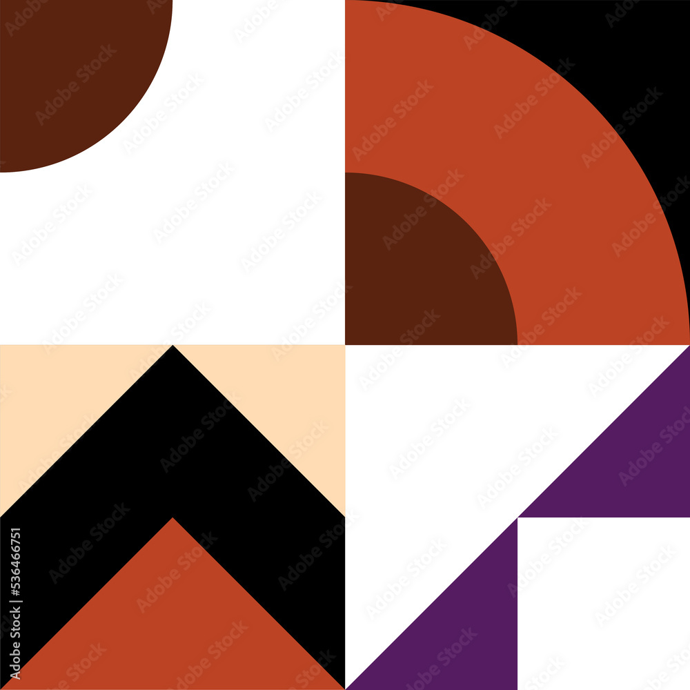 Poster Trendy geometric square with abstract patterns in multiple colors and shapes. Creative contemporary design element for decoration of pop theme design.	
