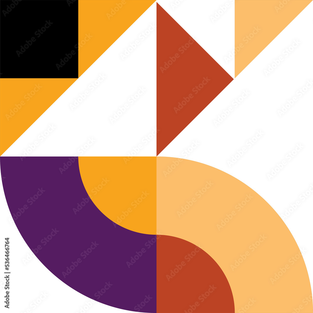 Aufkleber Trendy geometric square with abstract patterns in multiple colors and shapes. Creative contemporary design element for decoration of pop theme design.	