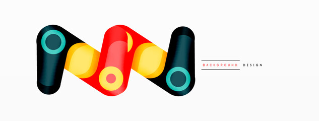 Modern stylish geometric background. Abstract round shapes composition for wallpaper, banner, background or landing