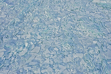 ice hummocks baikal top view texture, abstract background winter broken ice