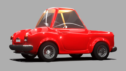 Cartoony-looking red classic concept car 3d model