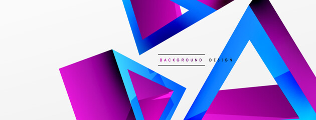 Triangle abstract background. 3d vector basic shape technology or business concept composition. Trendy techno business template for wallpaper, banner, background or landing