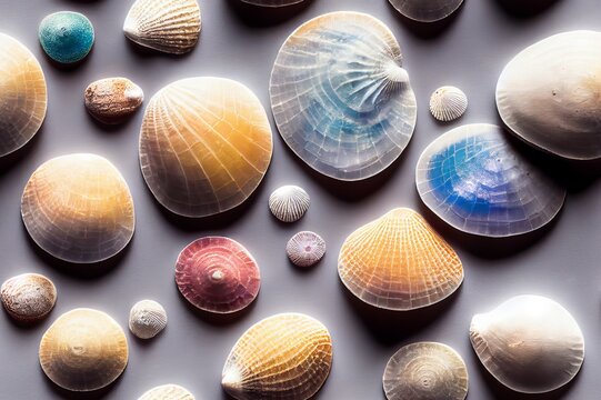 Sea Shells and Sand Seamless Texture Pattern Tiled Repeatable Tessellation Background Image