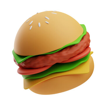 Fast Food Burger Illustration 3d