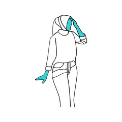 Woman pose line art style