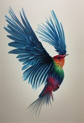 illustration of a bird flying in the nature wings wildlife art pigeon kingfisher