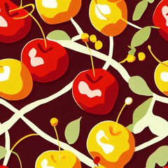 Cherry patern illustration seamless design vector