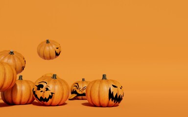 Halloween scene 3d render background