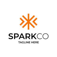 Obraz premium simple spark logo design concept