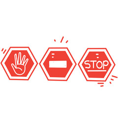 hand drawn doodle stop sign illustration vector