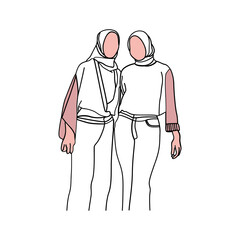 Woman pose line art style