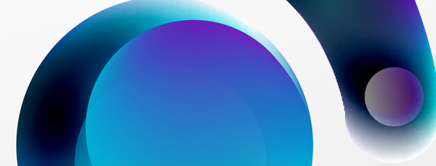 Fluid abstract background, round shapes and circle flowing design for wallpaper, banner, background or landing