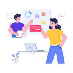 Pack of Teamwork Flat Illustrations 

