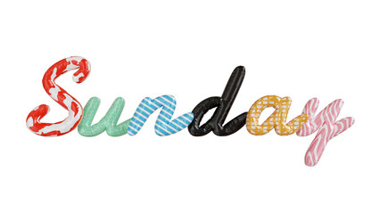 Sunday colorfull 3d text