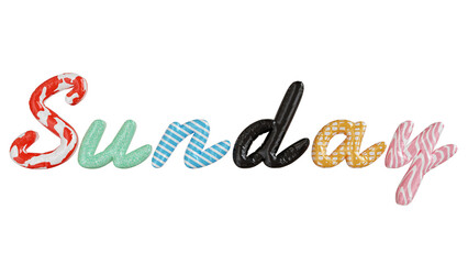 Sunday colorfull 3d text