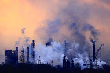 Obraz premium global warming plant landscape sunset orange ecology problem