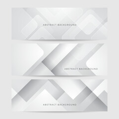 elegant abstract white banner background with shiny lines