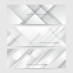 elegant abstract white banner background with shiny lines