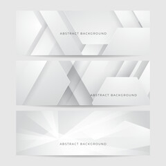 elegant abstract white banner background with shiny lines