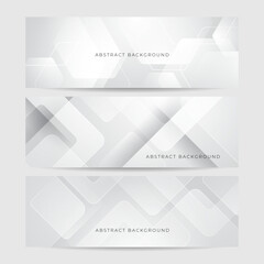 elegant abstract white banner background with shiny lines