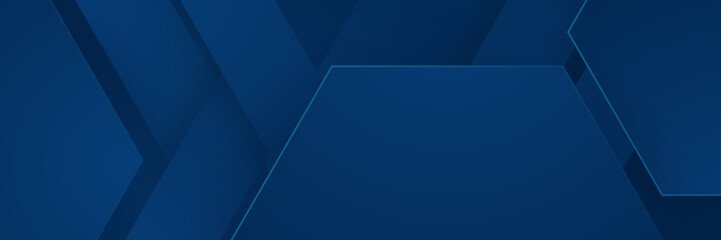 Minimal geometric blue banner background abstract design. Vector abstract graphic design banner pattern background template.