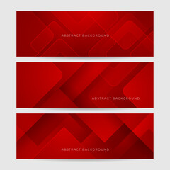Abstract red deometric banner design background