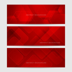 Abstract red deometric banner design background