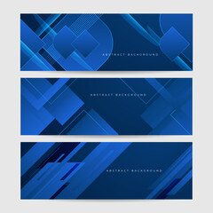 Abstract blue geometric banner design background