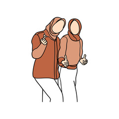 Woman pose line art style