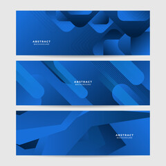Fototapeta premium Modern blue abstract web banner background creative design