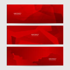 Minimal geometric red banner background abstract design. Vector abstract graphic design banner pattern background template.