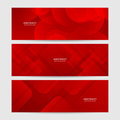 Minimal geometric red banner background abstract design. Vector abstract graphic design banner pattern background template.