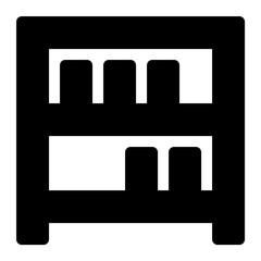 Bookshelf Flat Vector Icon