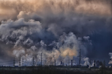Obraz premium metallurgical plant landscape pollution of nature