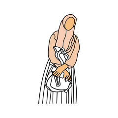 Woman pose line art style