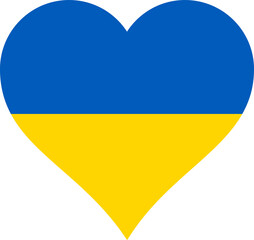 Ukraine Heart Flag. Ukrainian Love Shape Country Nation National Flag Sign Symbol Banner. Transparent PNG Flattened JPG Flat JPEG