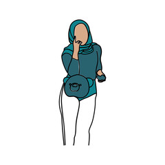 Woman pose line art style