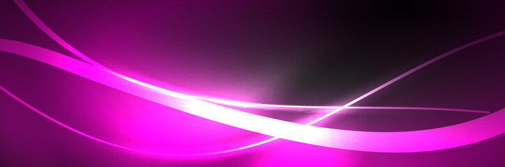 Blue neon glowing lines, magic energy space light concept, abstract background wallpaper design
