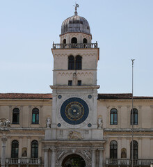 Fototapeta premium Padua, PD, Italy - May June 15, 2022: Palace and the tower with and astronomical clock