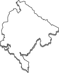 Hand Drawn of Montenegro 3D Map