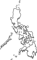 Hand Drawn of Philippines 3D Map