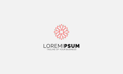 Lotus Spa Line Art Logo Design Template
