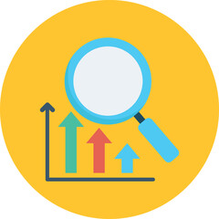  Graph with magnifier Vector Icon which is suitable for commercial work and easily modify or edit it
