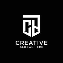 initial letter logo cb white black background