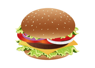 Burger vector Isolated on white background