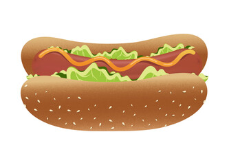 Hotdog vector Isolated on white background