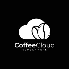 coffe and cloud logo vector