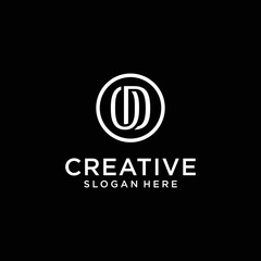 Abstract beauty letter O D Logo Design Template