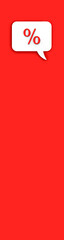 Red percent sign on white message board. Interest withdrawal signal. Discount notifications. Message on a red background. Vertical banner for insertion into site. 3D image. 3D rendering.