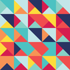 Abstract Bauhaus geometric pattern background, vector circle, triangle and square lines color art design. Colorful Bauhaus pattern background